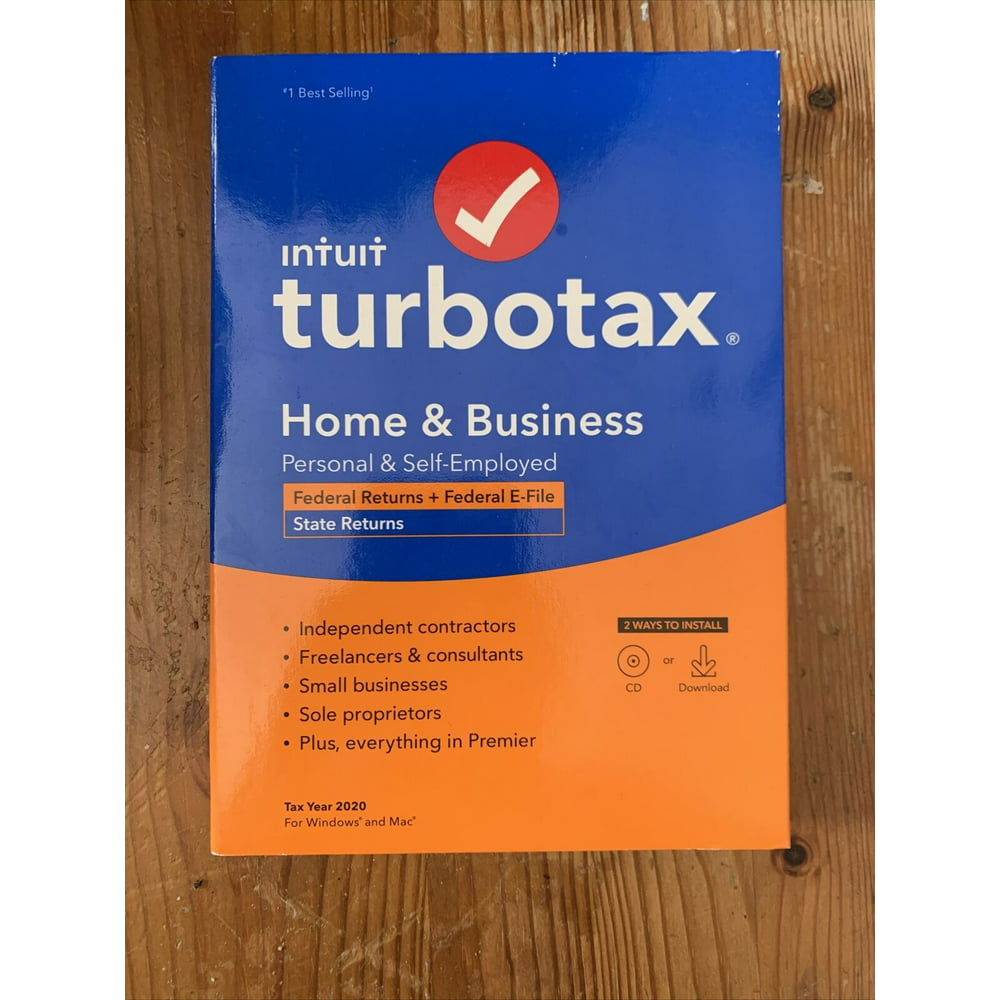 Intuit TurboTax Home & Business Federal + EFile + State 2020 Walmart