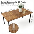 thumbnail image 6 of Homall 6-Person Acacia Wood Outdoor Table with Umbrella Hole, Rectangle Metal Patio Table for Indoor & Outdoor Dining, 6 of 7