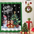 thumbnail image 5 of Shower Curtain 72"W x 96"L Christmas Snowman Cat Christmas Tree Green Plaid Fabric Shower Curtains Set with Hooks Water Repellent Bathroom Curtains Machine Washable Bathroom Accessories, 5 of 9