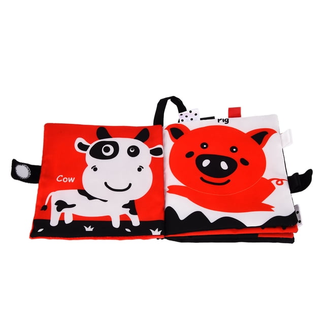 Libros suaves para bebés en rojo, blanco y negro, libros suaves para bebés recién nacidos en rojo y negro, libros suaves para bebés en rojo y blanco y negro, libros de tela en rojo y blanco y ne