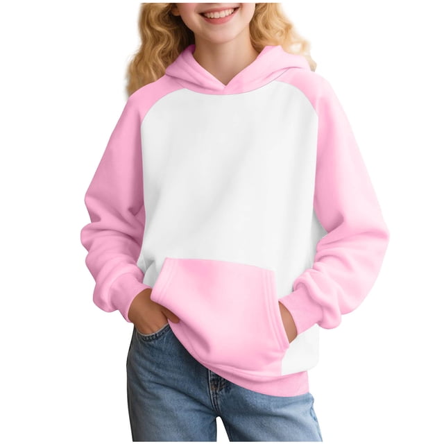 aidice Fall Baby Clothes Sweatshirts Unisex Hoodies Color Block Pullover Tops with Kangaroo Pockets