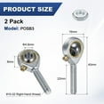 thumbnail image 3 of Uxcell 2-Pack POSB3 Rod End Bearing, #10-32 Right Thread Male Thread Steel Joint Rod Ends W Jam Nuts, 3 of 7