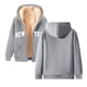 thumbnail image 5 of Sudadera con capucha de manga larga para mujer, informal, con capucha, para invierno, cálida, con forro polar y cremallera, 5 of 5