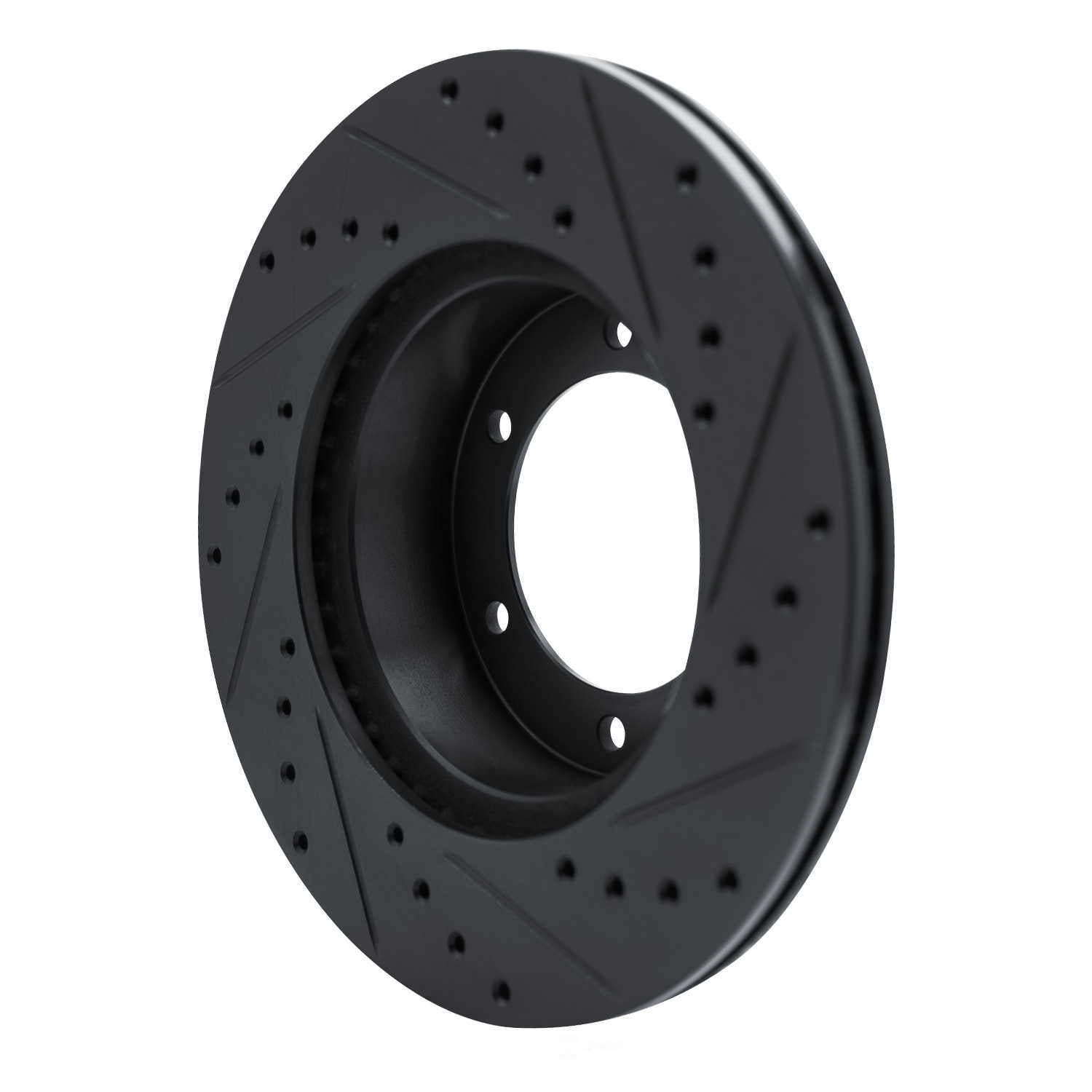 Dynamic Friction Company 633-76102L DFC Brake Rotor - Drilled And Slotted - Black