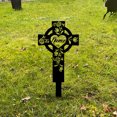 thumbnail image 2 of Custom Personalized Flower Metal Cross Memorial Stake, Memorial Garden Decor , Custom Grave Marker, Remembrance Stake, 2 of 6