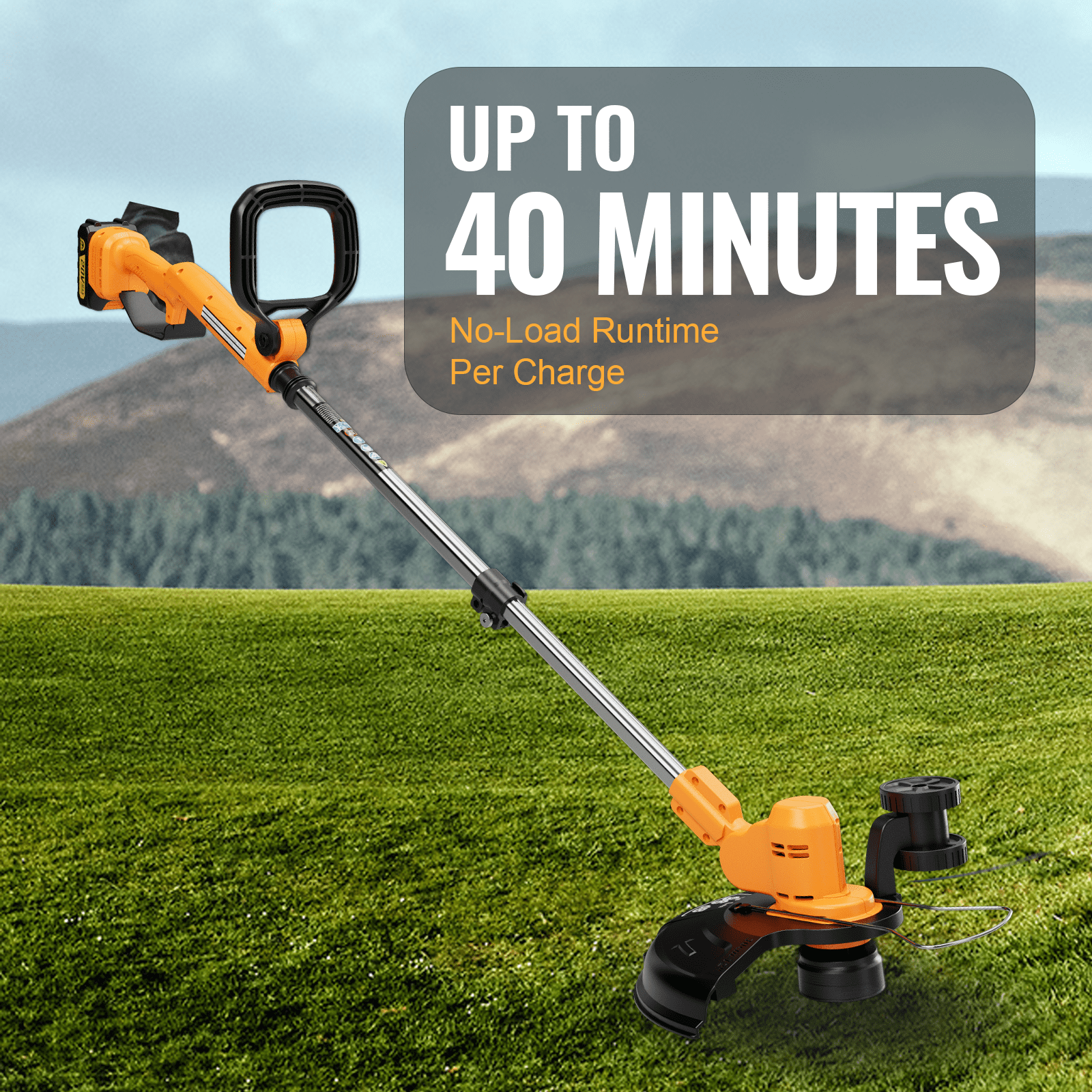 20V MAX Cordless String Trimmer, Cordless Grass Trimmer Edger Electric Weed Eater Wacker for Garden and Yard Yellow