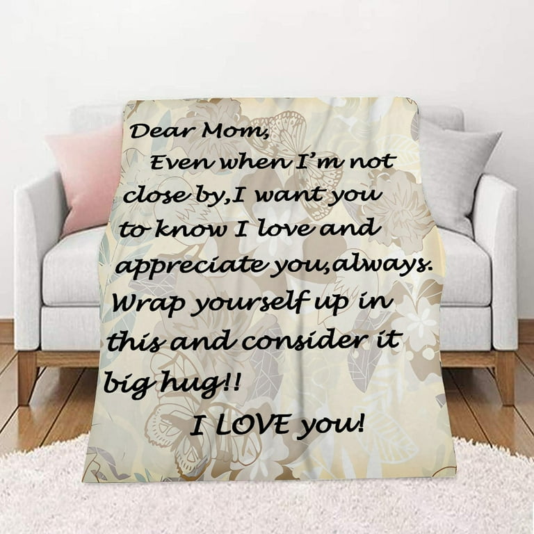 Personalized Blanket - Mother's Day Blanket - BEST MOM EVER - I LOVE YOU -  Pink (2D)