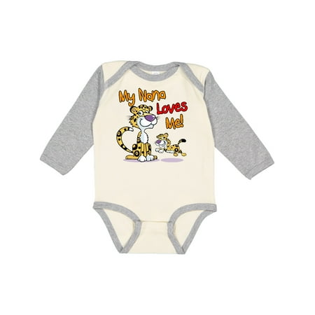 

Inktastic My Nana Loves Me Cat Gift Baby Boy or Baby Girl Long Sleeve Bodysuit