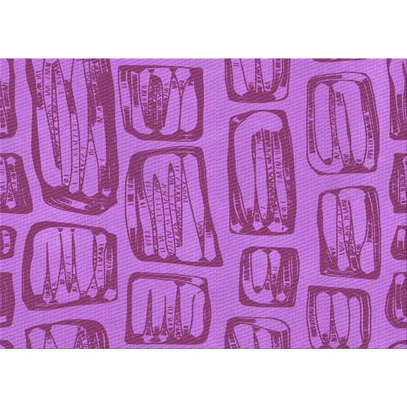 Ahgly Company Machine Washable Indoor Rectangle Transitional Bright Neon Pink Purple Area Rugs, 2' x 3'