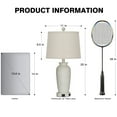 thumbnail image 7 of Cinkeda 25" Touch Control Table Lamp Set of 2, White Resin Jar Body with Oatmeal Linen Shade, USB-C & AC Outlet, 3-Level Dimmable, Dimmable LED Bulb Included for Bedroom, 7 of 7
