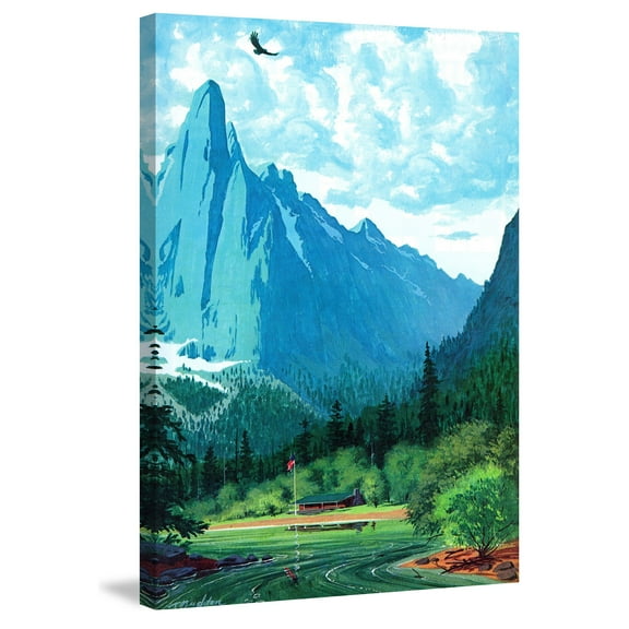 "Blue Peaks" Painting Print on Wrapped Canvas