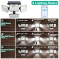 thumbnail image 6 of iMounTEK Solar Lights Outdoor 333 Led, Waterproof Solar Powered Motion Sensor Lights Wall Mount 2pcs, with 4 Adjustable Heads 3 Lighting Mode, 6 of 8