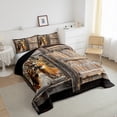thumbnail image 3 of Castle Fairy Wildlife Deers Full Size Comforter Sets,Jungle Vintage Cabin Bedding Sets, 3 of 8