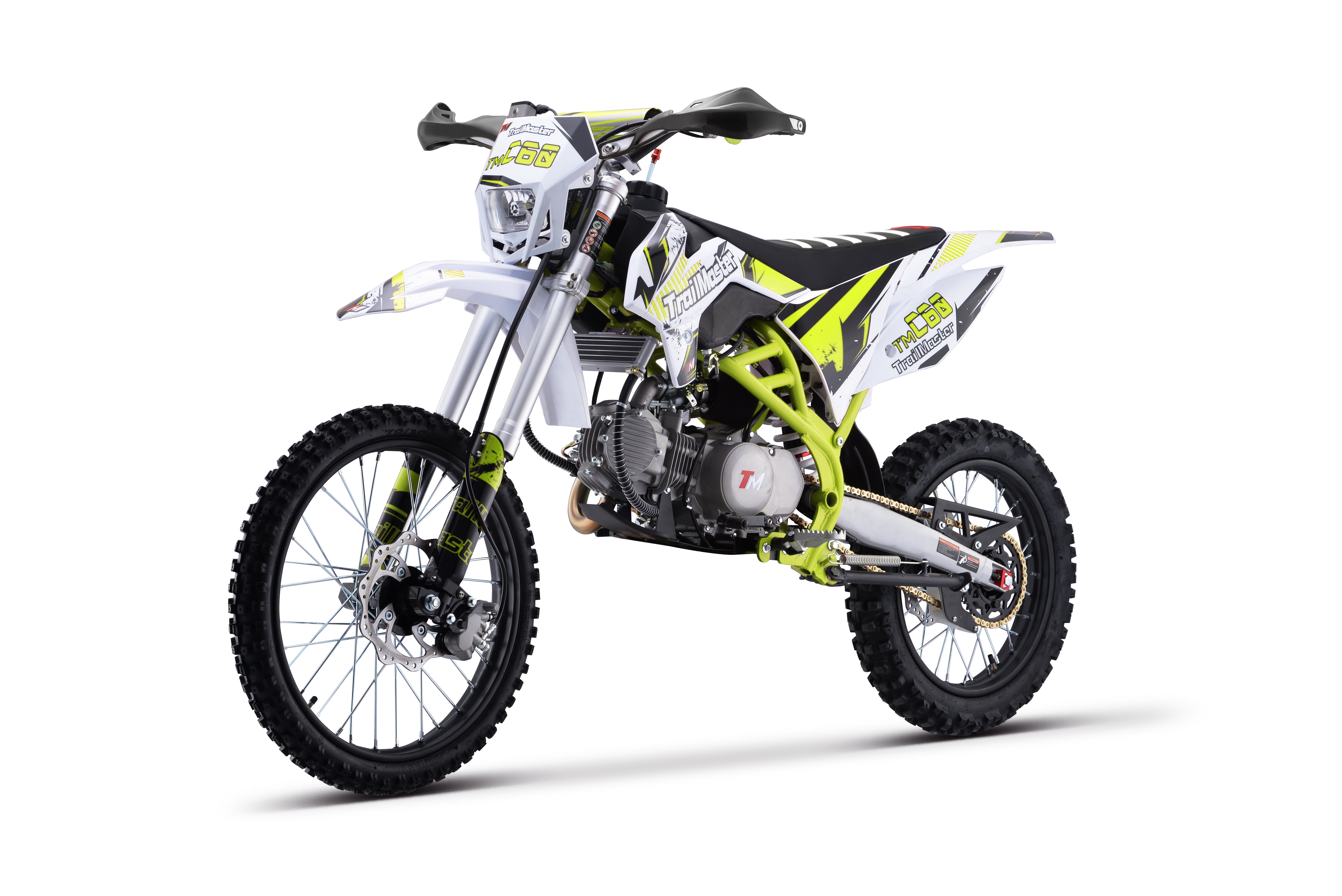 TrailMaster C60 160cc Dirt Bike, 4-Speed Manual, Kick Start, 19" Front / 16" Rear Tires, 34" Seat Height, Inverted Forks, LED Headlight, Off-Road Motorcycle (Green)