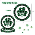 thumbnail image 2 of Furimuk St. Patrick's Day Paper Plates AFN19" Shamrock Disposable Plates Green Plaid Dinnerware Spring Dessert Dinner Plate for Irish Party Decorations Serve 16, 2 of 3