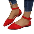 thumbnail image 5 of Wensltd Women's Flat Shoes Pointed Toe Ankle Strap Flats For Everyday Office And Casual Wear, 5 of 9