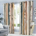 thumbnail image 2 of Birch Bark Texture Blackout Curtains For Bedroom Living Room Beige Natural Plant Stripes Patterned Room Darkening Thermal Grommet Window Treatments Drapes-42"W x 84"L (Pack of 2), 2 of 6