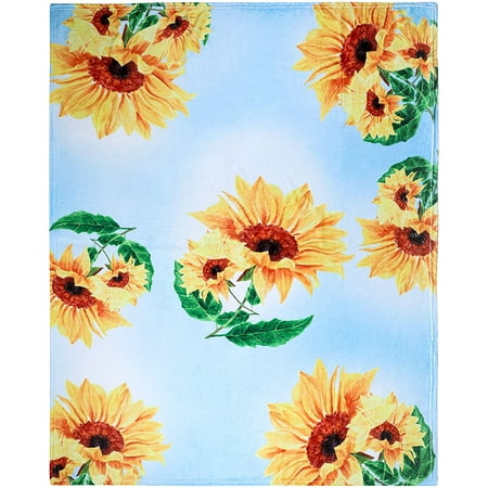 Koltose by Mash - Sunflower Throw Blanket  Fleece Fabric  XL 50”x 60”  Machine Washable