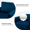 thumbnail image 3 of Velvet Upholstered Club Accent Chair Lounge Armchair Single Sofa Removable Backrest Golden Legs Home Living Room Bedroom Blue, 3 of 6