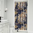 thumbnail image 2 of Retro Paisley Floral Curtain 36x72 Inches, Quick-Dry Polyester with Plastic Rings, Classic Boho Colorful Pattern for Bathrooms, 2 of 5