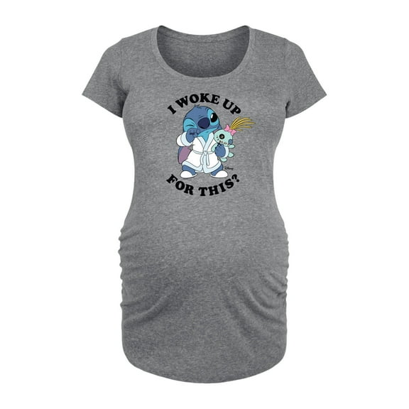Lilo & Stitch - Woke Up - Women's Maternity Scoop Neck Graphic T-Shirt