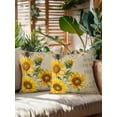thumbnail image 2 of Outdoor Pillows Waterproof, Vintage Yellow Sunflower Bedding Throw Pillows with Insert for Couch Sofa Bed, Watercolor Botanical Retro Floral 16x16 Inch Pillowcases Decorative Patio Pillow Set of 2, 2 of 8