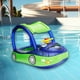 thumbnail image 1 of Juguete flotante para piscina,Flotador de piscina para bebés con dosel,suministros portátiles,Barco de baño con forma de coche,dibujos animados,cómodo verano,Flotador de Azul profundo, 1 of 8