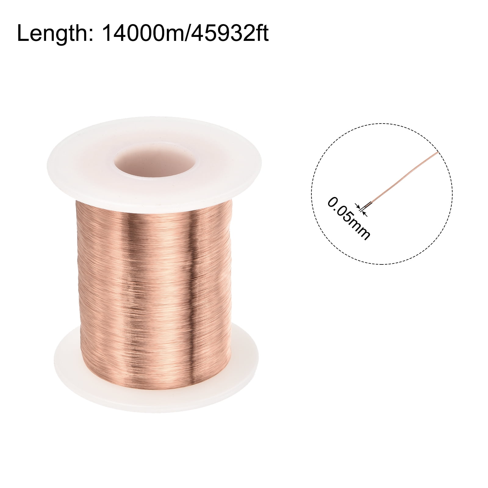 Uxcell 0.05mm Magnet Wire 45932ft Enameled Copper Wire Magnet Winding Wire Coil 200g 155C