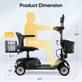 thumbnail image 5 of Electric Mobility Scooter, 4 Wheel Compact Mobility Scooter with Detachable Basket and Control Panel, Motorized Scooter with 360° Swivel Seat for Senior Adults, Max Speed 5Mph, 265lbs, SS579, 5 of 8