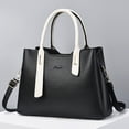 thumbnail image 3 of Stylago Womens Leather Handbags Fashion Zipper Compartments Tote Crossbody Bags Work Medium Shoulder Purses for Travel Vacation Black, 3 of 6