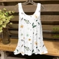thumbnail image 2 of UPPADA Camisoles d'Été pour Femmes Col Rond Coupe Ample T-Shirts Décontractés Mode Sans Manches Vêtements de Plage Ourlet Fluide Chandails à Enfiler Hauts Plage Boho Vêtements Liquidation Hauts pour Femmes Blanc,TTG, 2 of 4