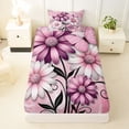 thumbnail image 3 of Erosebridal Pink Daisy Twin Sheet Sets for Girls, Watercolor Ombre Bedding, 3 Pieces, 1 Flat Sheet 1 Fitted Sheet and 1 Pillowcase, 3 of 5