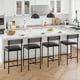 thumbnail image 4 of Juego de 4 taburetes de bar tapizados en PU con respaldo y reposapiés – Asiento ancho de 65 cm – Montaje sencillo – Ideal para barra, isla, apartamento o estudio – grey, Four-piece bar chair, 4 of 8