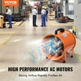 thumbnail image 2 of VEVOR Portable Ventilator, 12 inch Heavy Duty Cylinder Fan with 33ft Duct Hose, 560W Strong Shop Exhaust Blower 2894CFM, Industrial Utility Blower for Sucking Dust, Smoke, Smoke Home/Workplace, 2 of 9