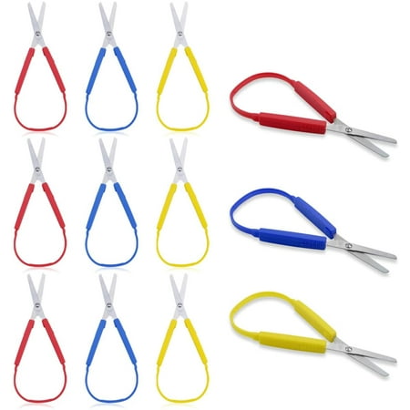 9-Pack Loop Scissors - Easy Grip, Easy Opening, Adapted Scissors for ...