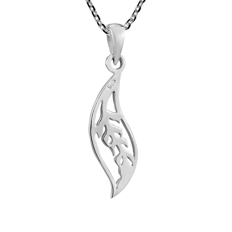 Sterling Olive Branch Sterling Silver Pendant Necklace