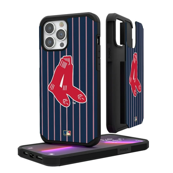 Boston Red Sox Original Logo iPhone Pinstripe Cooperstown Design Rugged Case