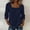 Navy plus size summer tops a1, variant on Women Plus Size Summer Square Neck 3/4 Sleeve Lace Trim Casual Basic Pullover Tops Solid Boho Flowy Blouse Casual, White 3XL