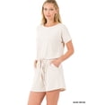 thumbnail image 3 of TheLovely Women & Plus Short Sleeve Romper with Elastic Waist & Keyhole Back Summer Loungewear, 3 of 5
