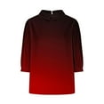 thumbnail image 5 of RXIRUCGD Haut/chemise à Manches 3/4 Imprimé Style Rétro Décontracté pour Femmes, Rouge, Taille : TG, 5 of 5