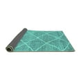 thumbnail image 2 of Ahgly Company Indoor Round Abstract Turquoise Blue Modern Area Rugs, 4' Round, 2 of 4
