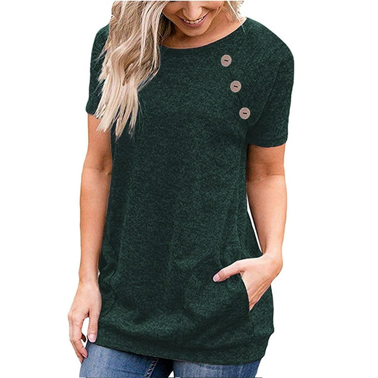 LBECLEY Womens Tops Tall Women's Shirts Women Shirts Solid Daily