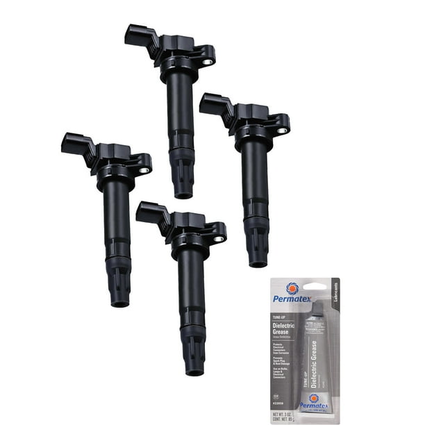 Set of 4 Ignition Coils and Permatex 22058 Dielectric TuneUp Grease