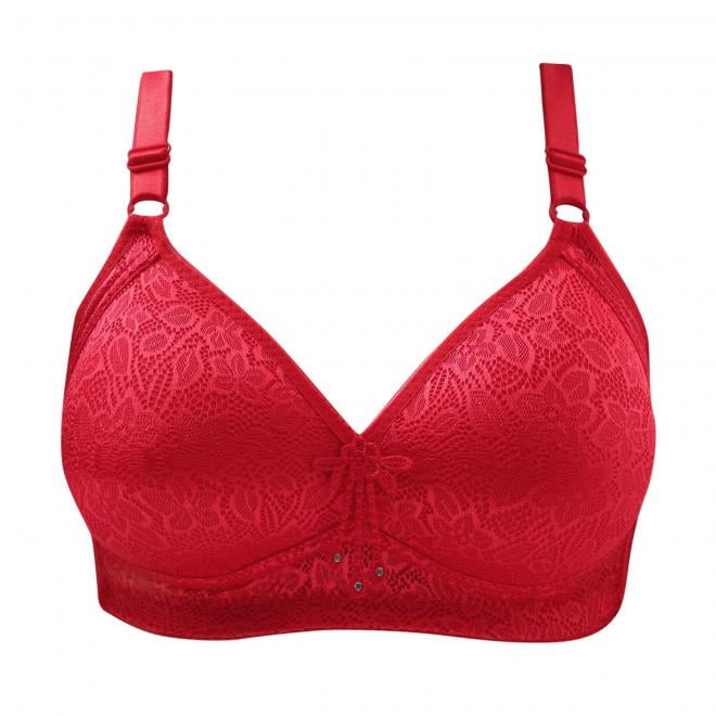 WENJUN Unlined Underwire Bras for Women, No Padding Full Coverage Plus size  Full Bust Bra, Sexy Lace Push Up Bralette (Color : Red, Size : 80E) :  : Clothing, Shoes & Accessories