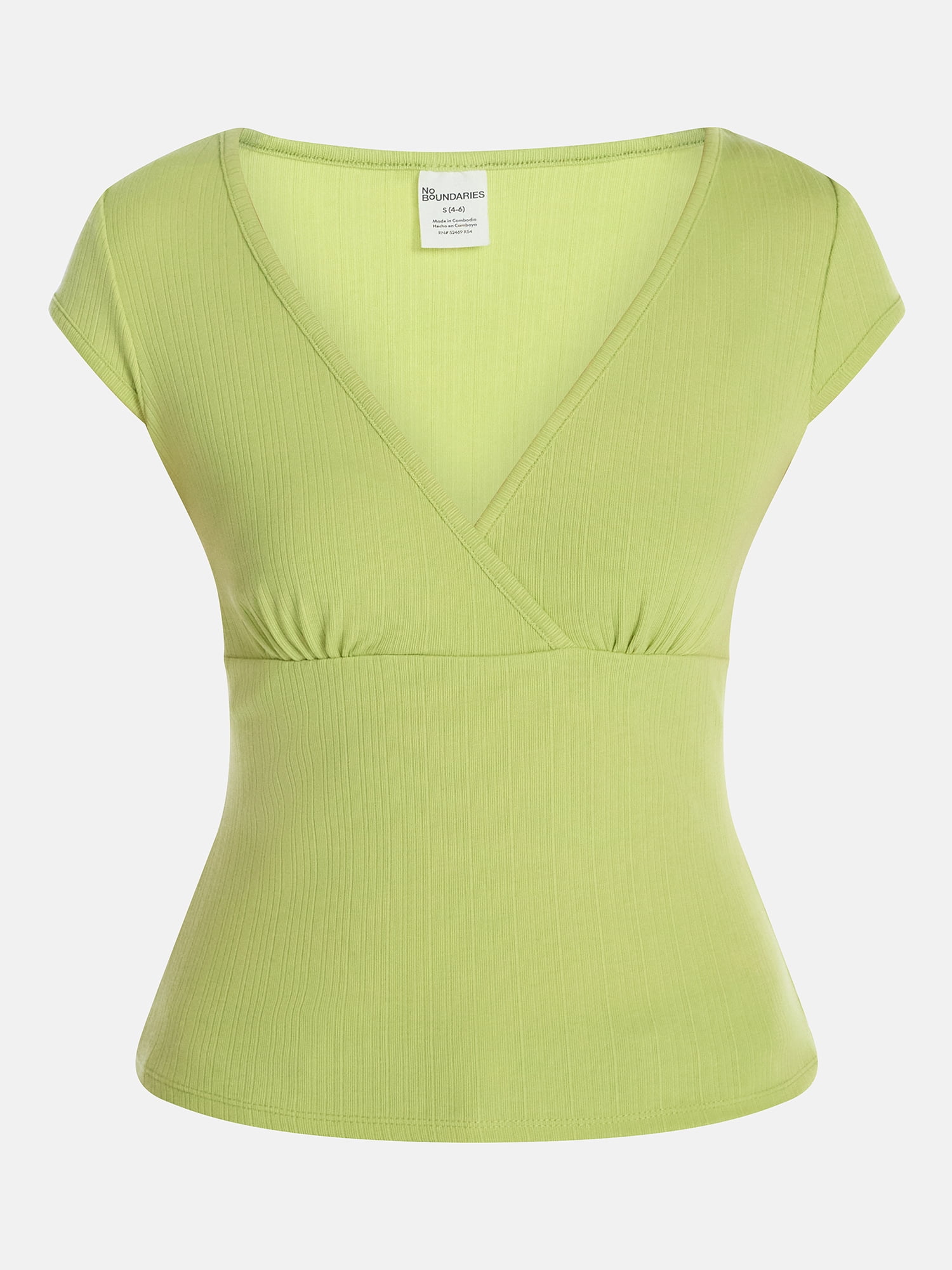 No Boundaries Empire Seam Top with Short Sleeves, Women’s XXS-XXL