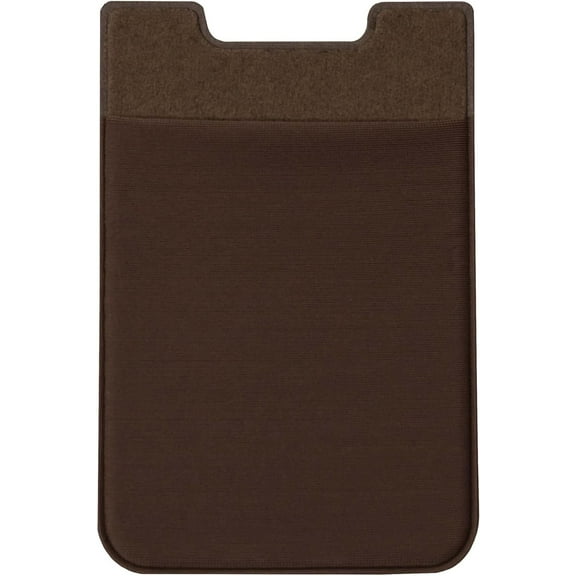 Elastic Phone Card Holder Pocket, Stick-On Wallet, Adhesive Credit Card Pouch, Compatible With iPhone And Samsung Galaxy – Brown
