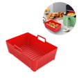 thumbnail image 2 of FastXmas Silicone Air Fryer Liners, Kitchen Gadgets 8.5x5.7 inch Rectangular Non-Stick Reusable Baking Tray, Food Grade BPA-Free Air Fryer Pot Basket Bowl Household Oven Microwave Accessories, 2 of 7