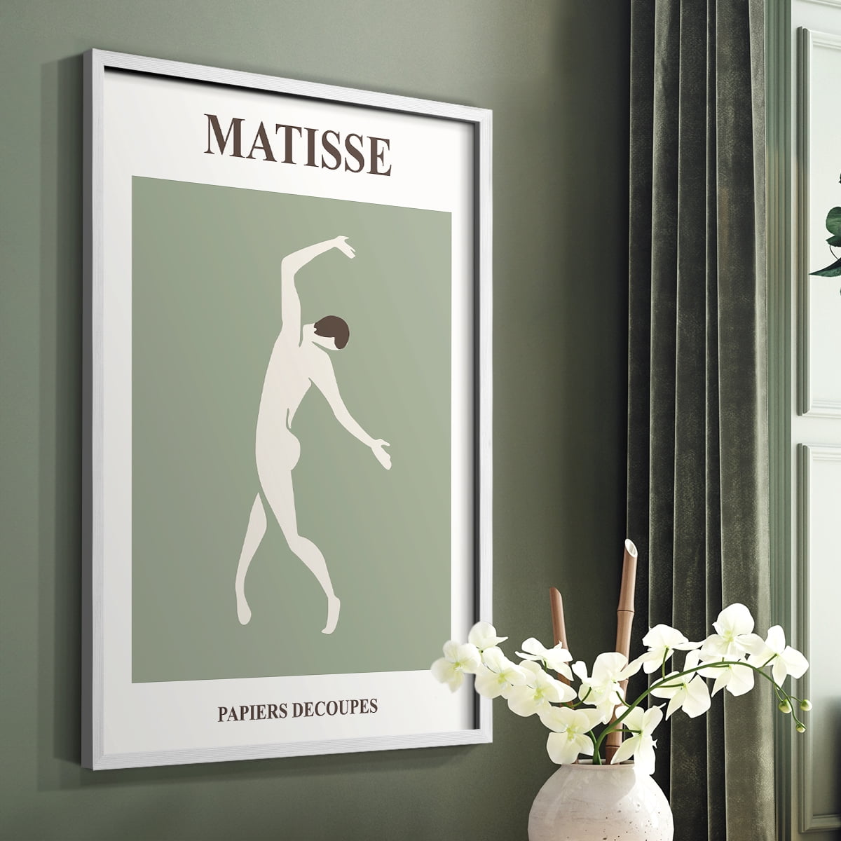 Matisse CXII Framed Print in White Solid Wood 11 x 14 Framed Print