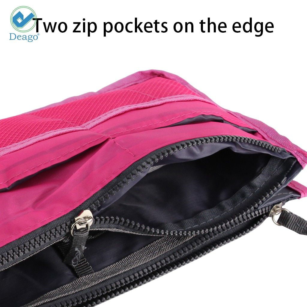 Deago Purse Organizer Insert for Handbags Bag in Bag Organizers Inside Tote  Pocketbook Women Nurse Nylon 16 Pockets (Rose Red) 
