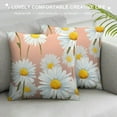 thumbnail image 3 of COMIO  Throw Pillow Covers Pink Daisy Flowers Pattern White Yellow Floral Design Square Pillowcase for Home Decor Sofa Car Bedroom Pillow case, 3 of 5